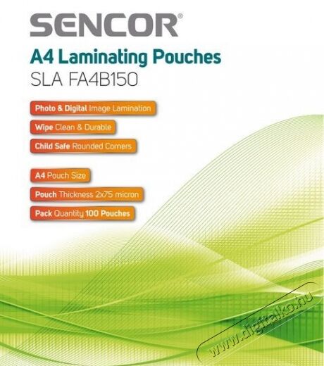 Sencor SLA FA4B150 A4-es Lamin&aacute;l&oacute; f&oacute;lia Iroda &eacute;s sz&aacute;m&iacute;t&aacute;stechnika - Pap&iacute;r kezelő term&eacute;k - Lamin&aacute;l&oacute; f&oacute;lia - 277699