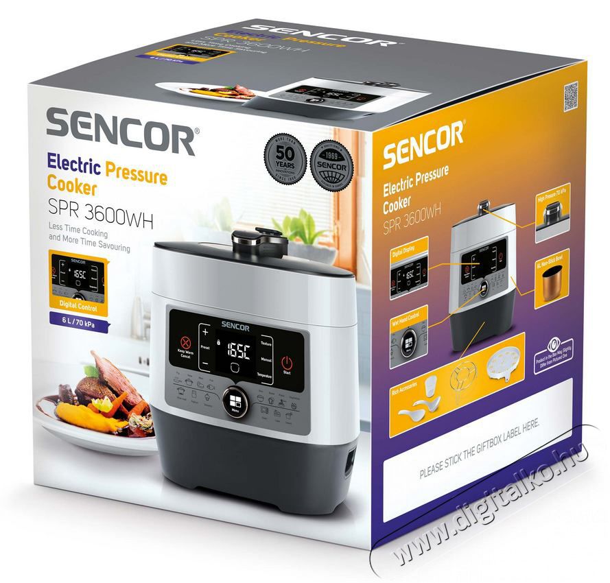 Sencor SPR 3600WH Elektromos kukta Konyhai term&eacute;kek - Konyhai kisg&eacute;p (s&uuml;t&eacute;s / főz&eacute;s / hűt&eacute;s / &eacute;telk&eacute;sz&iacute;t&eacute;s) - L&eacute;gkever&eacute;ses főzőg&eacute;p / elektromos kukta / multifunkci&oacute;s s&uuml;tő - 353314