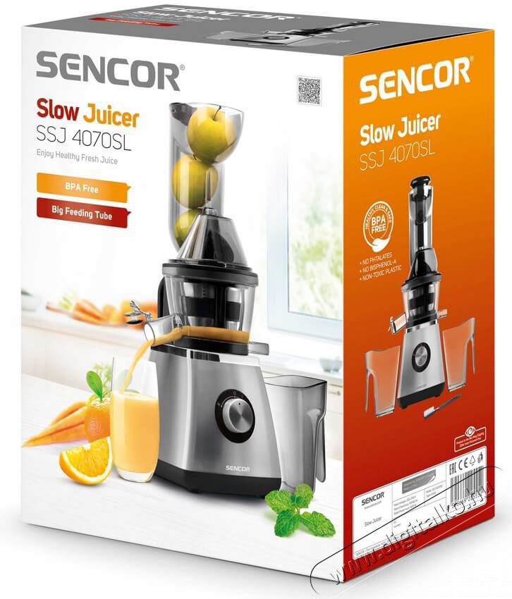 Sencor SSJ 4070SL Slow Juicer gy&uuml;m&ouml;lcspr&eacute;s Konyhai term&eacute;kek - Konyhai kisg&eacute;p (elők&eacute;sz&iacute;t&eacute;s / feldolgoz&aacute;s) - Gy&uuml;m&ouml;lcs centrifuga / pr&eacute;s - 336108