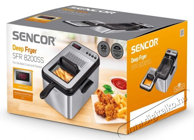 Sencor SFR 8200SS Fritőz Konyhai term&eacute;kek - Konyhai kisg&eacute;p (s&uuml;t&eacute;s / főz&eacute;s / hűt&eacute;s / &eacute;telk&eacute;sz&iacute;t&eacute;s) - Olajs&uuml;tő - 364587