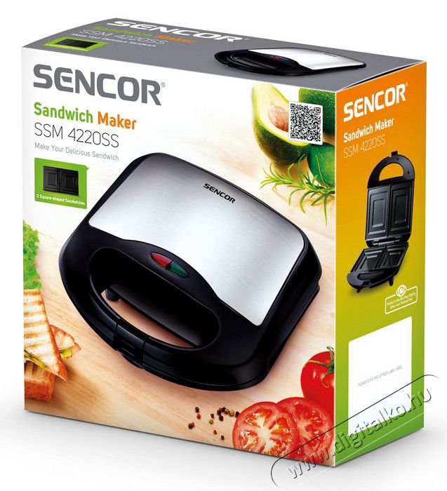 Sencor SSM 4220SS szendvicss&uuml;tő Konyhai term&eacute;kek - Konyhai kisg&eacute;p (s&uuml;t&eacute;s / főz&eacute;s / hűt&eacute;s / &eacute;telk&eacute;sz&iacute;t&eacute;s) - Melegszendvics / gofri s&uuml;tő - 323410