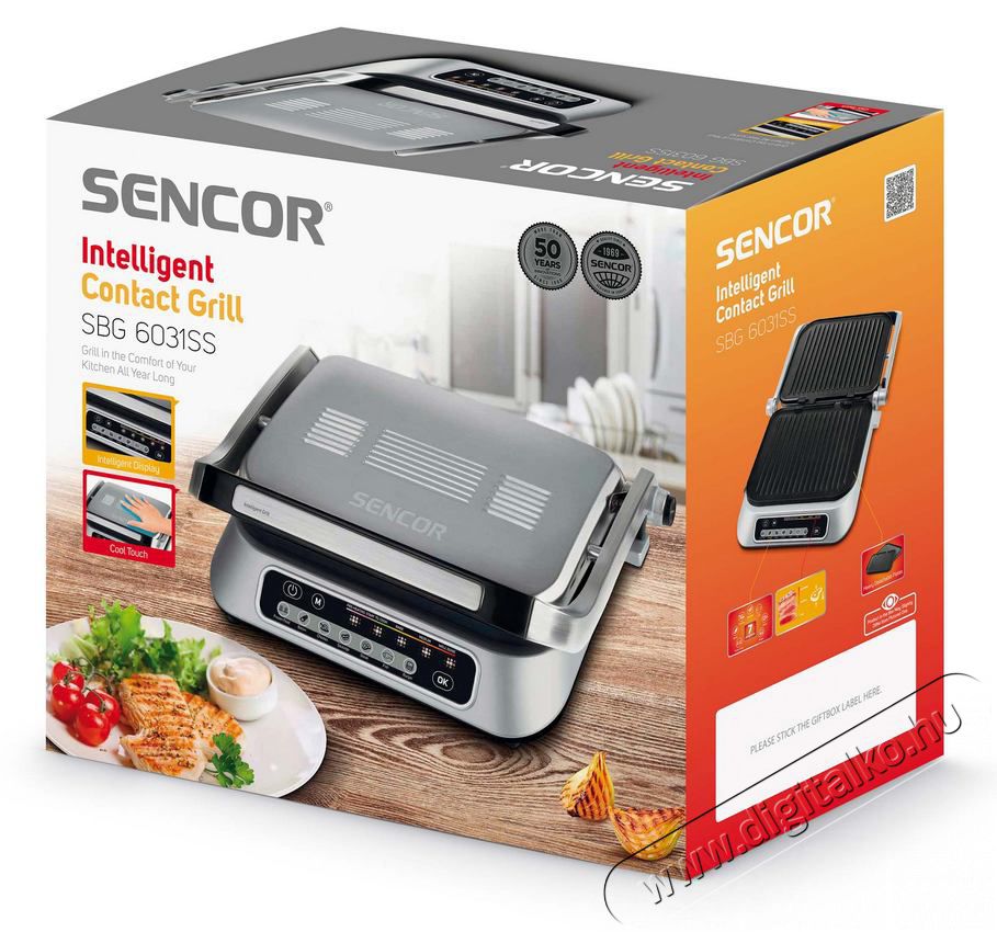 Sencor SBG 6031SS Intelligens Kontakt Grill Konyhai term&eacute;kek - Konyhai kisg&eacute;p (s&uuml;t&eacute;s / főz&eacute;s / hűt&eacute;s / &eacute;telk&eacute;sz&iacute;t&eacute;s) - Kontakt grill s&uuml;tő / s&uuml;tőlap - 353624