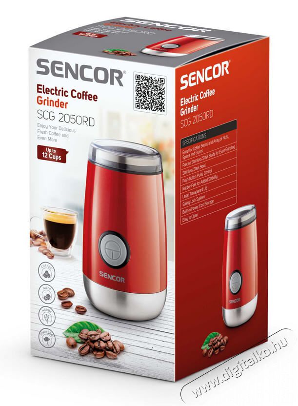 Sencor SCG 2050RD k&aacute;v&eacute;dar&aacute;l&oacute; - piros Konyhai term&eacute;kek - K&aacute;v&eacute;főző / k&aacute;v&eacute;&ouml;rlő / kieg&eacute;sz&iacute;tő - K&aacute;v&eacute;dar&aacute;l&oacute; / őrlő - 317412
