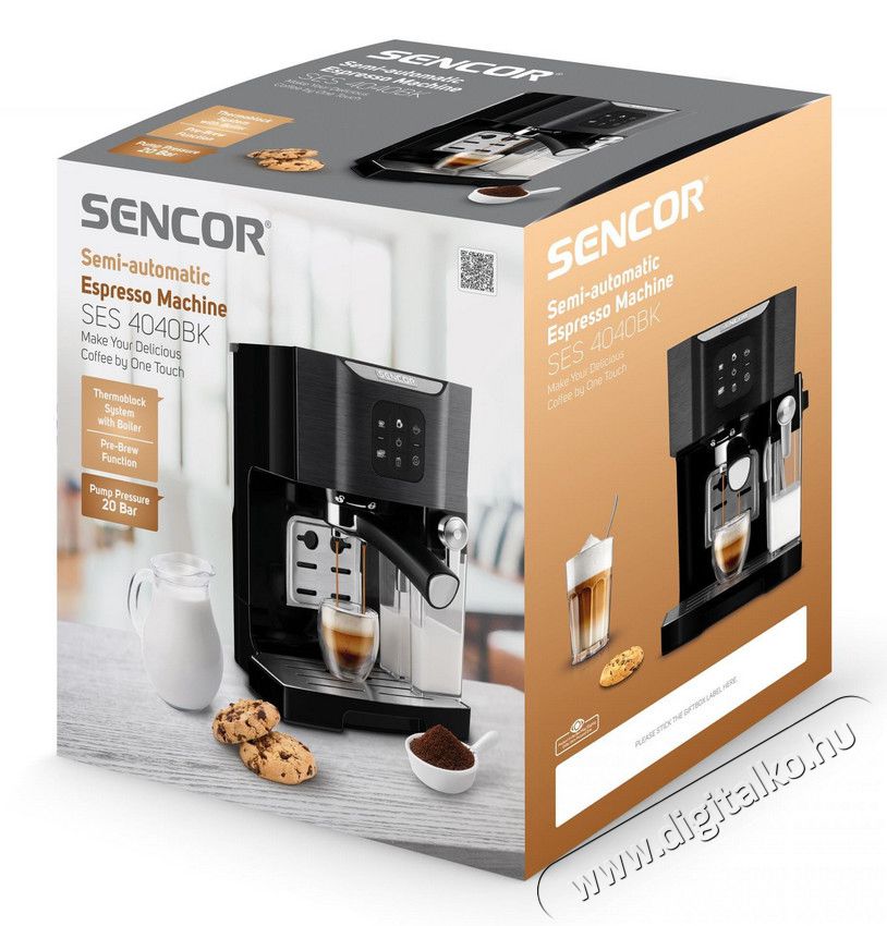 Sencor SES 4040BK eszpressz&oacute; k&aacute;v&eacute;főző Konyhai term&eacute;kek - K&aacute;v&eacute;főző / k&aacute;v&eacute;&ouml;rlő / kieg&eacute;sz&iacute;tő - Pressz&oacute; k&aacute;v&eacute;főző - 346002