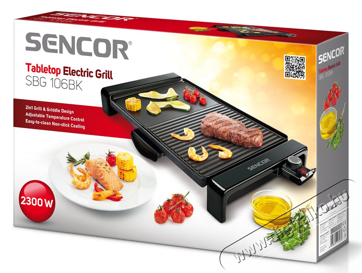 Sencor SBG 106BK Asztali grills&uuml;tő Konyhai term&eacute;kek - Konyhai kisg&eacute;p (s&uuml;t&eacute;s / főz&eacute;s / hűt&eacute;s / &eacute;telk&eacute;sz&iacute;t&eacute;s) - Kontakt grill s&uuml;tő / s&uuml;tőlap - 270400