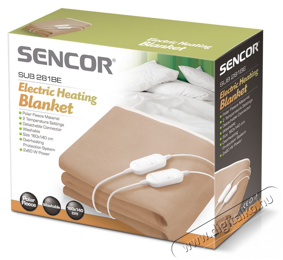 Sencor SUB 281BE Elektromos &aacute;gymeleg&iacute;tő - beige Sz&eacute;ps&eacute;g&aacute;pol&aacute;s / Eg&eacute;szs&eacute;g - Meleg&iacute;t&eacute;s - Elektromos &aacute;gymeleg&iacute;tő - 260861