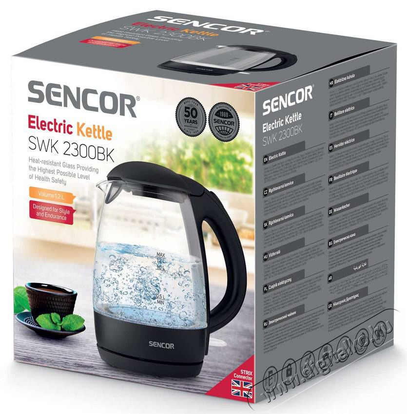 Sencor SWK 2300BK &Uuml;veg V&iacute;zforral&oacute; 1,2L Konyhai term&eacute;kek - V&iacute;zforral&oacute; / teafőző - 364643