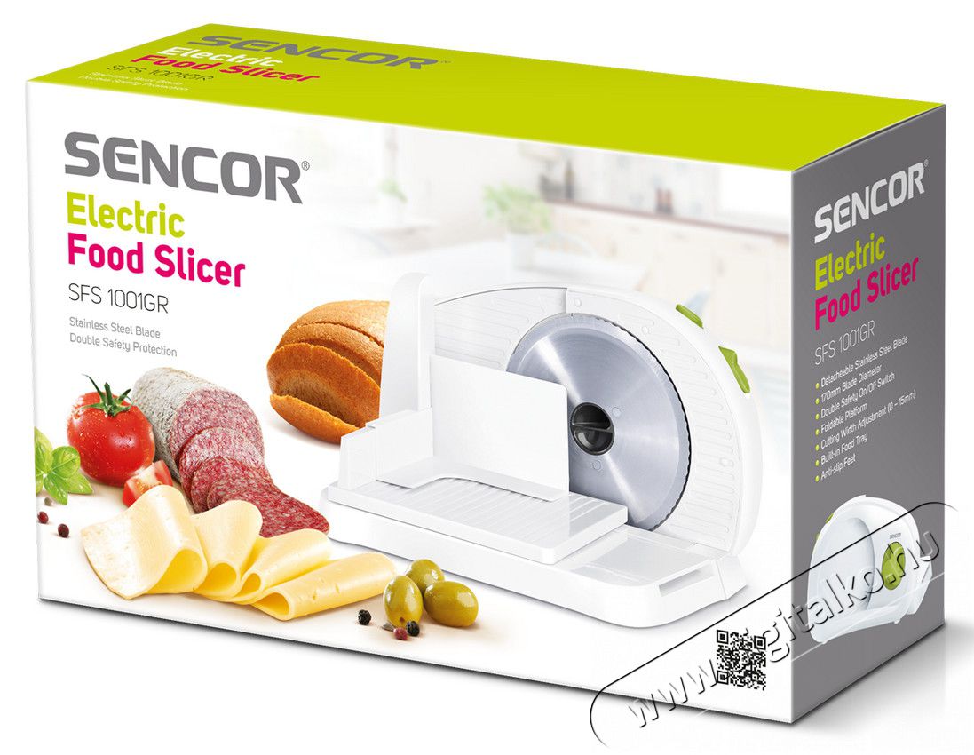 Sencor SFS 1001GR Elektromos &eacute;lelmiszer szeletelő Konyhai term&eacute;kek - Konyhai kisg&eacute;p (elők&eacute;sz&iacute;t&eacute;s / feldolgoz&aacute;s) - Szeletelő / reszelő g&eacute;p - 270407