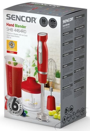 Sencor SHB 4464RD-EUE3 Botmixer szett Konyhai term&eacute;kek - Konyhai kisg&eacute;p (elők&eacute;sz&iacute;t&eacute;s / feldolgoz&aacute;s) - Botmixer - 364599