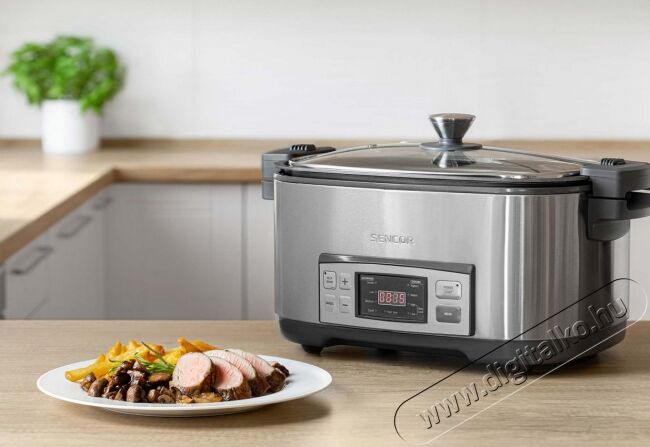 Sencor SPR 5500SS Elektromos főzőed&eacute;ny Konyhai term&eacute;kek - Konyhai kisg&eacute;p (s&uuml;t&eacute;s / főz&eacute;s / hűt&eacute;s / &eacute;telk&eacute;sz&iacute;t&eacute;s) - L&eacute;gkever&eacute;ses főzőg&eacute;p / elektromos kukta / multifunkci&oacute;s s&uuml;tő - 352030