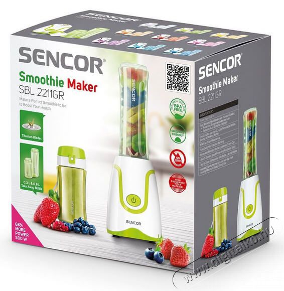 Sencor SBL 2211GR Smoothie Mixer - z&ouml;ld Konyhai term&eacute;kek - Konyhai kisg&eacute;p (elők&eacute;sz&iacute;t&eacute;s / feldolgoz&aacute;s) - Turmixg&eacute;p - 342542