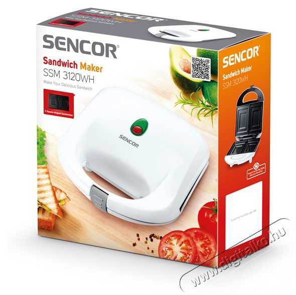 Sencor SSM 3120WH szendvics s&uuml;tő Konyhai term&eacute;kek - Konyhai kisg&eacute;p (s&uuml;t&eacute;s / főz&eacute;s / hűt&eacute;s / &eacute;telk&eacute;sz&iacute;t&eacute;s) - Melegszendvics / gofri s&uuml;tő - 329097
