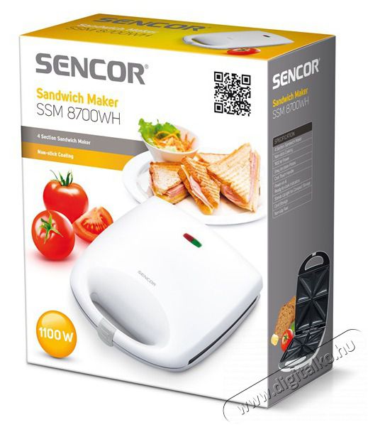 Sencor SSM 8700WH Szendvicss&uuml;tő Konyhai term&eacute;kek - Konyhai kisg&eacute;p (s&uuml;t&eacute;s / főz&eacute;s / hűt&eacute;s / &eacute;telk&eacute;sz&iacute;t&eacute;s) - Melegszendvics / gofri s&uuml;tő - 270405