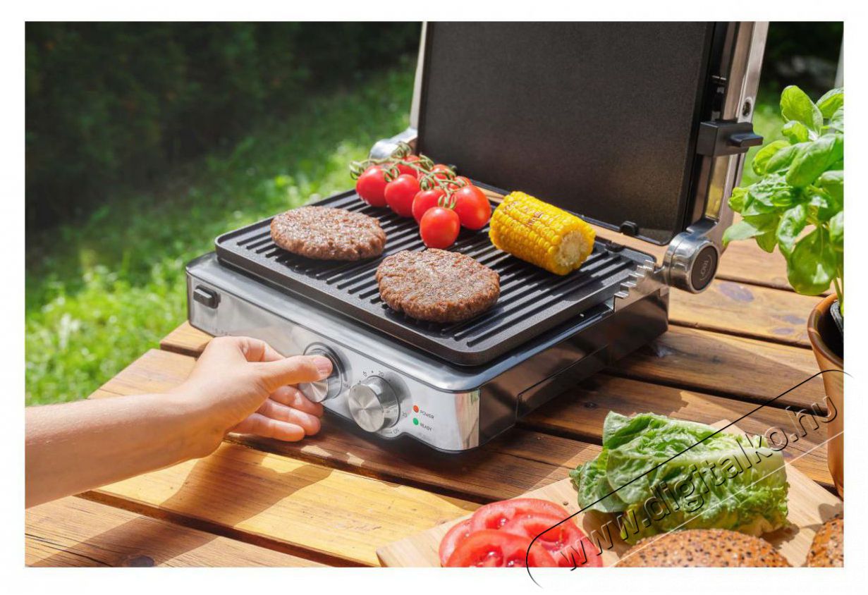 Sencor SBG 4010SS Kontakt grills&uuml;tő - Fekete-Ez&uuml;st Konyhai term&eacute;kek - Konyhai kisg&eacute;p (s&uuml;t&eacute;s / főz&eacute;s / hűt&eacute;s / &eacute;telk&eacute;sz&iacute;t&eacute;s) - Kontakt grill s&uuml;tő / s&uuml;tőlap - 400627
