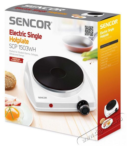 Sencor SCP 1503WH-EUE4 elektromos főzőlap - feh&eacute;r Konyhai term&eacute;kek - S&uuml;tő-főzőlap, tűzhely (szabadon&aacute;ll&oacute;) - Elektromos főzőlap (szabadon&aacute;ll&oacute;) - 432954