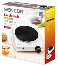 Sencor SCP 1503WH-EUE4 elektromos főzőlap - feh&eacute;r Konyhai term&eacute;kek - S&uuml;tő-főzőlap, tűzhely (szabadon&aacute;ll&oacute;) - Elektromos főzőlap (szabadon&aacute;ll&oacute;) - 432954