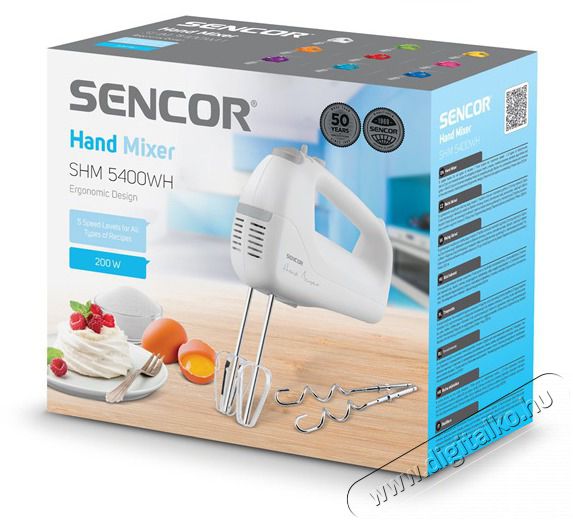 Sencor SHM 5400WH K&eacute;zi mixer Konyhai term&eacute;kek - Konyhai kisg&eacute;p (elők&eacute;sz&iacute;t&eacute;s / feldolgoz&aacute;s) - K&eacute;zi mixer - 400676