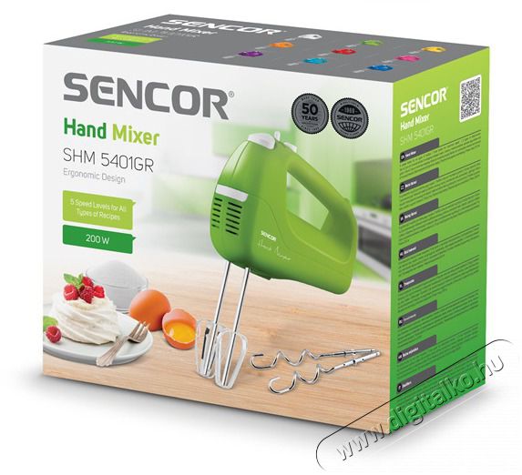 Sencor SHM 5401GR K&eacute;zi mixer - z&ouml;ld  Konyhai term&eacute;kek - Konyhai kisg&eacute;p (elők&eacute;sz&iacute;t&eacute;s / feldolgoz&aacute;s) - K&eacute;zi mixer - 400677