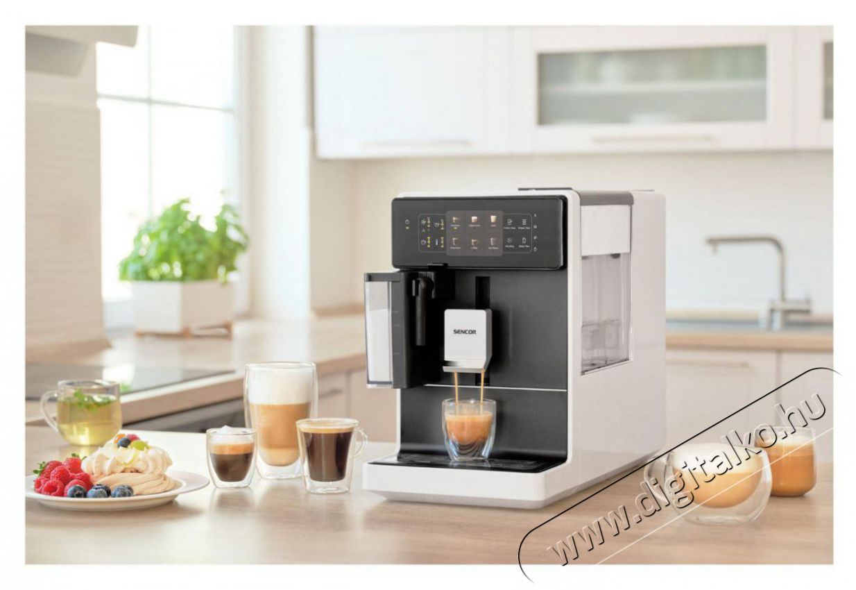 Sencor SES 9301WH Automatic Espresso k&aacute;v&eacute;főző Konyhai term&eacute;kek - K&aacute;v&eacute;főző / k&aacute;v&eacute;&ouml;rlő / kieg&eacute;sz&iacute;tő - Automata k&aacute;v&eacute;főző - 493376