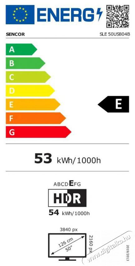 Sencor 50  SLE 50US804B Telev&iacute;zi&oacute;k - LED telev&iacute;zi&oacute; - UHD 4K felbont&aacute;s&uacute; - 506065