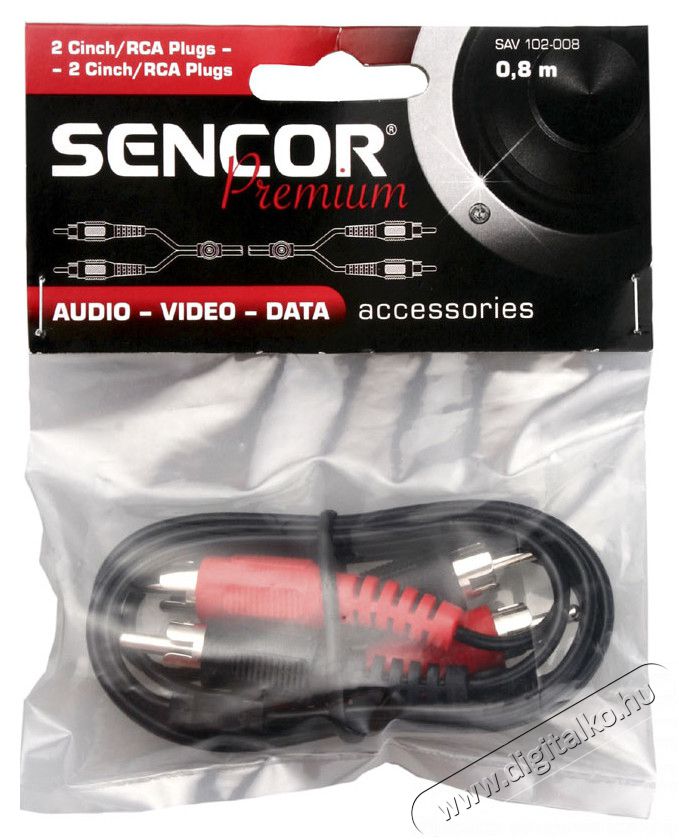 Sencor SAV 102-025 2 RCA hosszabb&iacute;t&oacute; k&aacute;bel 2,5M Tv kieg&eacute;sz&iacute;tők - K&aacute;bel / csatlakoz&oacute; - RCA k&aacute;bel - 261007