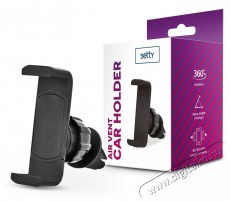 SETTY TF-0063 univerzális szellőzőrácsba illeszthető fekete autós telefon tartó - Autóhifi / Autó felszerelés - Autós tartó - 439621