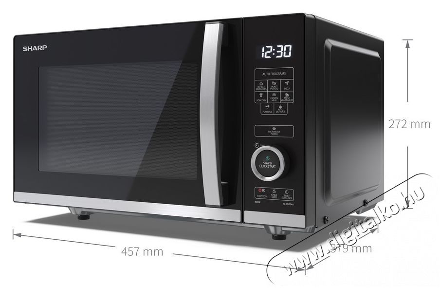 SHARP YC-QS204AEB mikrohull&aacute;m&uacute; s&uuml;tő Konyhai term&eacute;kek - Mikrohull&aacute;m&uacute; s&uuml;tő - Mikrohull&aacute;m&uacute; s&uuml;tő (szabadon&aacute;ll&oacute;) - 380744