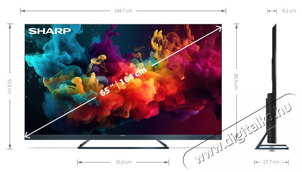 SHARP 65FQ5EG 164cm-es 4K UHD 144Hz Quantum Dot Sharp Google TV Harman Kardon hangsz&oacute;r&oacute;kkal Telev&iacute;zi&oacute;k - LED telev&iacute;zi&oacute; - UHD 4K felbont&aacute;s&uacute; - 494541