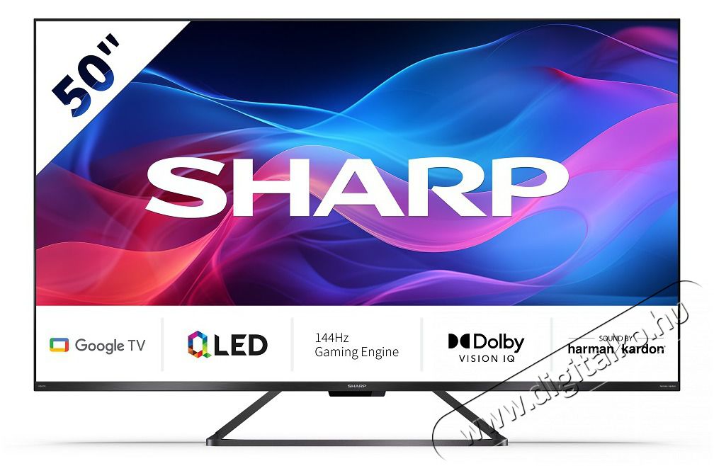 SHARP 50GR8265E 126cm-es 4K UHD 144Hz QLED Google TV harman/kardon hangsz&oacute;r&oacute;kkal Telev&iacute;zi&oacute;k - LED telev&iacute;zi&oacute; - UHD 4K felbont&aacute;s&uacute; - 499835
