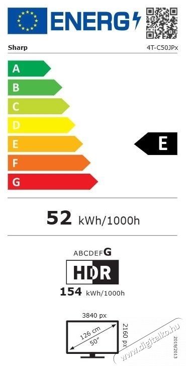 SHARP 50JP7265E 126cm-es 4K Ultra HD QLED MiniLED Google TV Harman Kardon hangsz&oacute;r&oacute;kkal Telev&iacute;zi&oacute;k - LED telev&iacute;zi&oacute; - UHD 4K felbont&aacute;s&uacute; - 531440