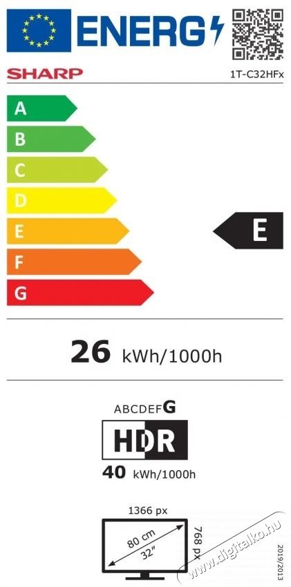 SHARP 32HF2265EW 80cm-es HD Ready LED Google TV, feh&eacute;r Telev&iacute;zi&oacute;k - LED telev&iacute;zi&oacute; - 720p HD Ready felbont&aacute;s&uacute; - 531469