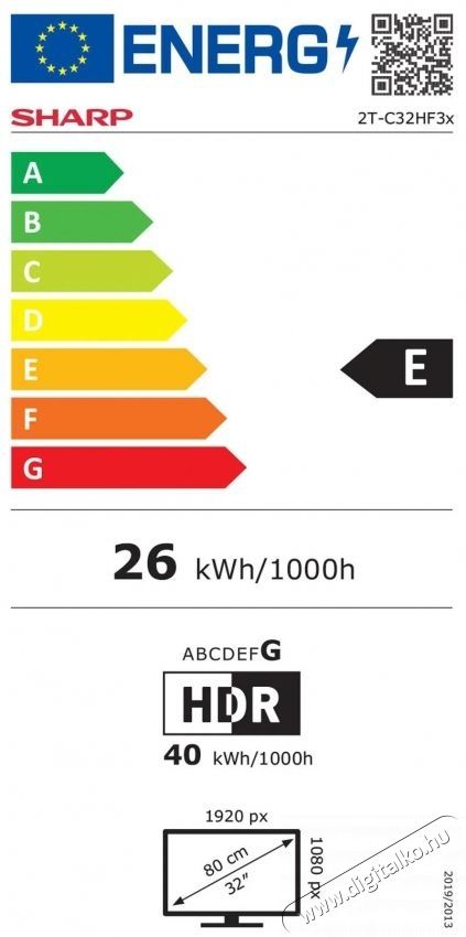 SHARP 32HF3865E 80cm-es Full HD QLED Google TV Telev&iacute;zi&oacute;k - LED telev&iacute;zi&oacute; - 1080p Full HD felbont&aacute;s&uacute; - 530957