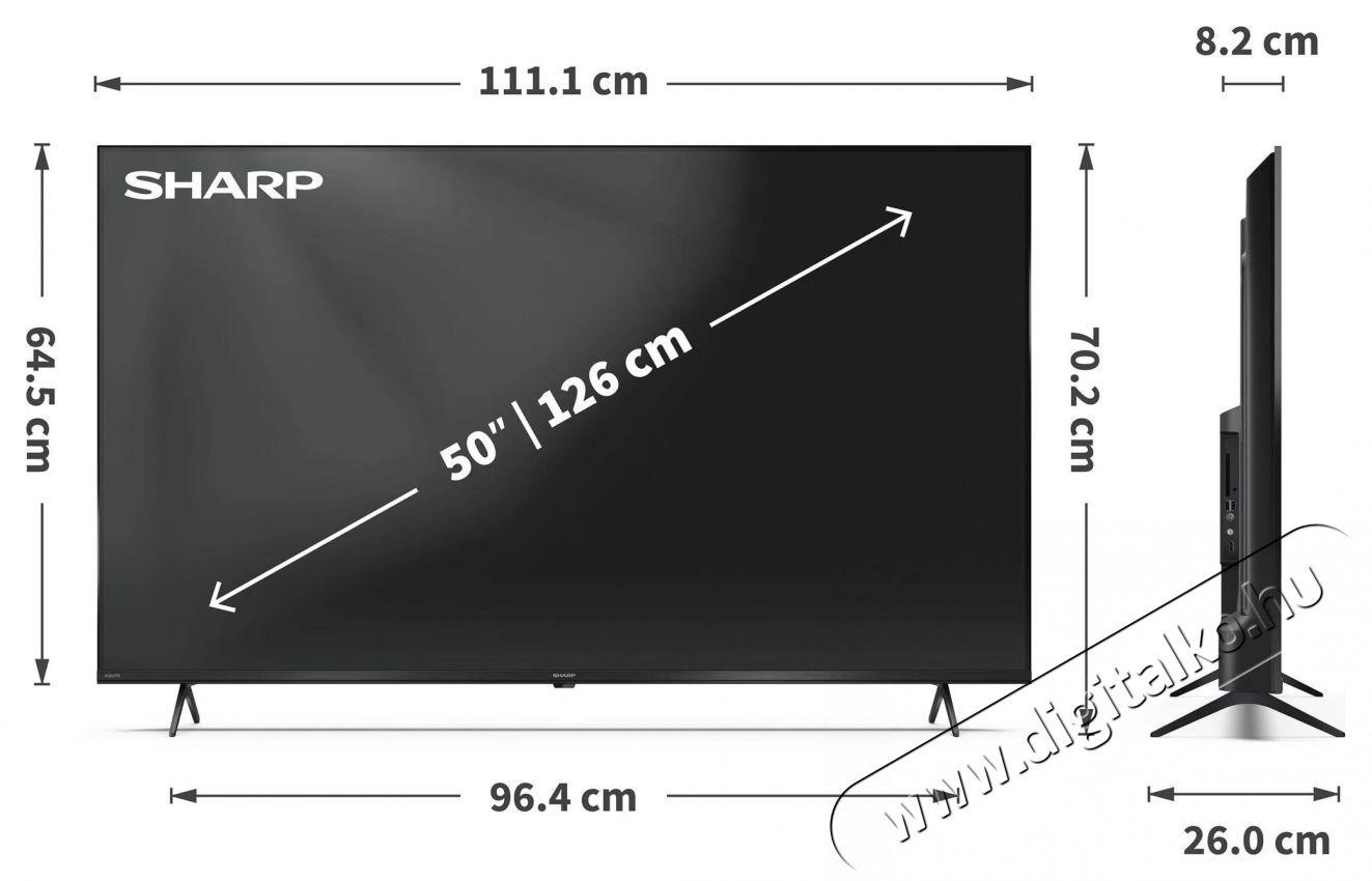 SHARP 50HP5265E 126cm-es 4K Ultra HD QLED Google TV Telev&iacute;zi&oacute;k - LED telev&iacute;zi&oacute; - UHD 4K felbont&aacute;s&uacute; - 530961
