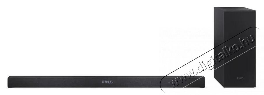 SHARP HT-SBW320 2.1 Dolby Atmos   DTS X hangprojektor vezet&eacute;k n&eacute;lk&uuml;li m&eacute;lynyom&oacute;val fekete Audio-Video / Hifi / Multim&eacute;dia - Hangprojektor / soundbar - M&eacute;lyl&aacute;d&aacute;val - 530968