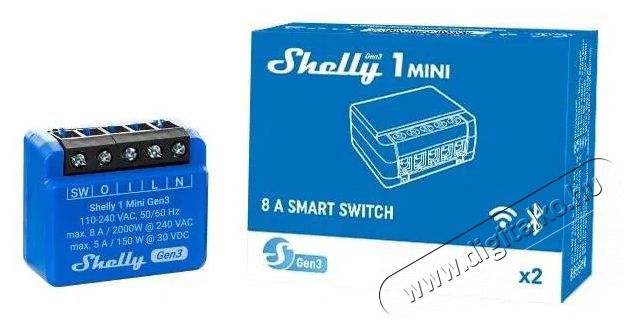 SHELLY Plus 1 Mini, kapcsol&oacute;modul, WiFi, Gen3 H&aacute;ztart&aacute;s / Otthon / K&uuml;lt&eacute;r - Okos otthon - Kieg&eacute;sz&iacute;tő - 521477