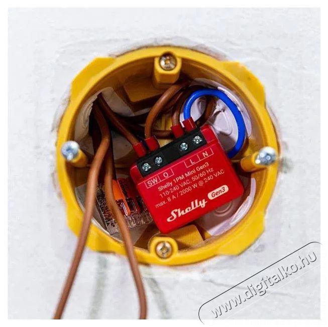 SHELLY Plus 1PM Mini, kapcsol&oacute;modul, WiFi, Gen3 H&aacute;ztart&aacute;s / Otthon / K&uuml;lt&eacute;r - Okos otthon - Kieg&eacute;sz&iacute;tő - 521478