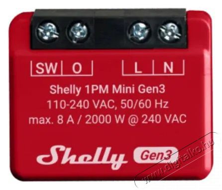 SHELLY Plus 1PM Mini, kapcsol&oacute;modul, WiFi, Gen3 H&aacute;ztart&aacute;s / Otthon / K&uuml;lt&eacute;r - Okos otthon - Kieg&eacute;sz&iacute;tő - 521478
