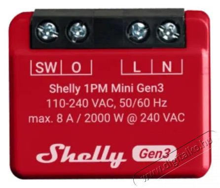 SHELLY Plus 1PM Mini, kapcsol&oacute;modul, WiFi, Gen3 H&aacute;ztart&aacute;s / Otthon / K&uuml;lt&eacute;r - Okos otthon - Kieg&eacute;sz&iacute;tő - 521478