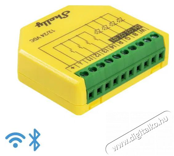 SHELLY Plus RGBW, dimmer LED szalagokhoz, WiFi H&aacute;ztart&aacute;s / Otthon / K&uuml;lt&eacute;r - Okos otthon - Kieg&eacute;sz&iacute;tő - 521479