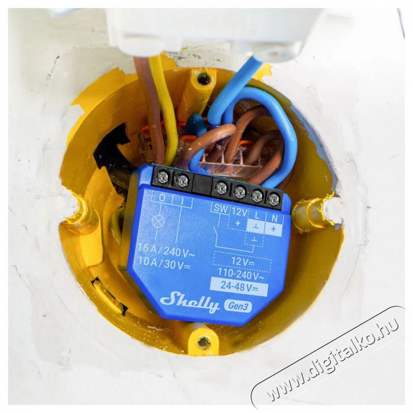 SHELLY Gen3 1, kapcsol&oacute;modul, WiFi H&aacute;ztart&aacute;s / Otthon / K&uuml;lt&eacute;r - Okos otthon - Kieg&eacute;sz&iacute;tő - 521461