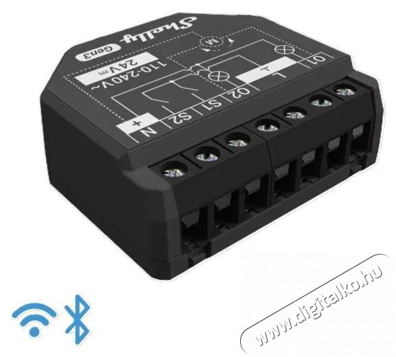 SHELLY Gen3 2PM, redőnyvez&eacute;rlő modul fogyaszt&aacute;sm&eacute;r&eacute;ssel, Wi-Fi H&aacute;ztart&aacute;s / Otthon / K&uuml;lt&eacute;r - Okos otthon - Kieg&eacute;sz&iacute;tő - 521463