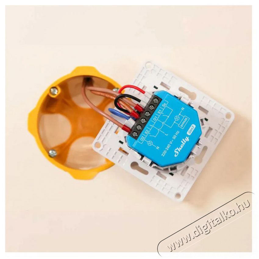 SHELLY Gen3 dupla kapcsol&oacute;modul, nullavezető n&eacute;lk&uuml;l műk&ouml;dő, Wi-Fi H&aacute;ztart&aacute;s / Otthon / K&uuml;lt&eacute;r - Okos otthon - Kieg&eacute;sz&iacute;tő - 521465