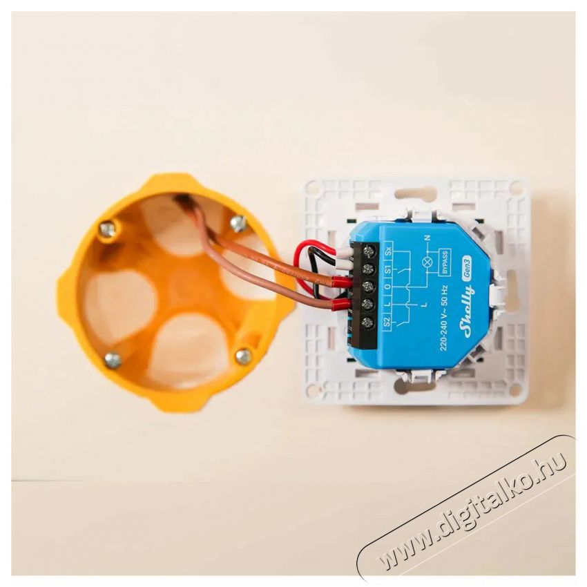 SHELLY Gen3 kapcsol&oacute;modul, nullavezető n&eacute;lk&uuml;l műk&ouml;dő, Wi-Fi H&aacute;ztart&aacute;s / Otthon / K&uuml;lt&eacute;r - Okos otthon - Kieg&eacute;sz&iacute;tő - 521467