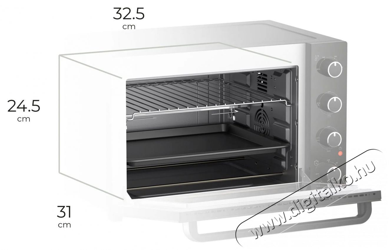 Siguro CO-E280B Perfect Roast & Grill Compact Konyhai term&eacute;kek - S&uuml;tő-főzőlap, tűzhely (szabadon&aacute;ll&oacute;) - Mini s&uuml;tő / mini grill / mini konyha - 504557