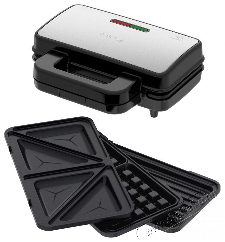 Siguro SM-D131S Perfect Toast 3in1 Konyhai term&eacute;kek - Konyhai kisg&eacute;p (s&uuml;t&eacute;s / főz&eacute;s / hűt&eacute;s / &eacute;telk&eacute;sz&iacute;t&eacute;s) - Melegszendvics / gofri s&uuml;tő - 504876