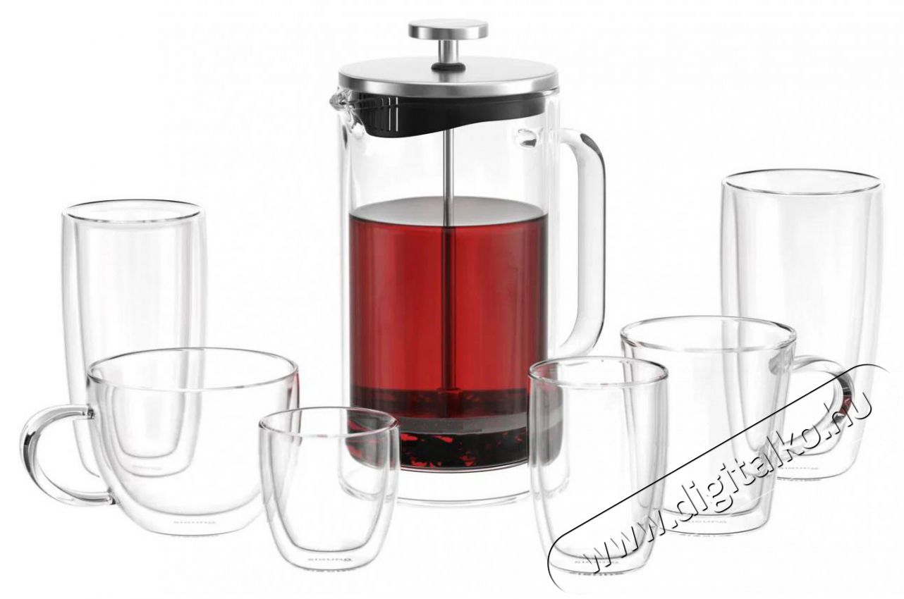 Siguro Double Delight french press, duplafal&uacute;, 1 l Konyhai term&eacute;kek - K&aacute;v&eacute;főző / k&aacute;v&eacute;&ouml;rlő / kieg&eacute;sz&iacute;tő - K&aacute;v&eacute;főző kieg&eacute;sz&iacute;tő - 503774