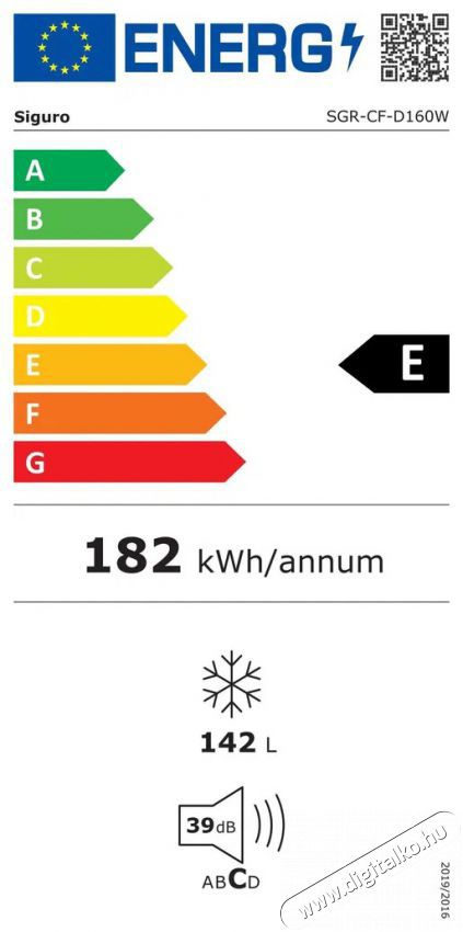 Siguro CF-D16W Fast Freeze 142 Konyhai term&eacute;kek - Hűtő, fagyaszt&oacute; (szabadon&aacute;ll&oacute;) - Fagyaszt&oacute;l&aacute;da - 509118