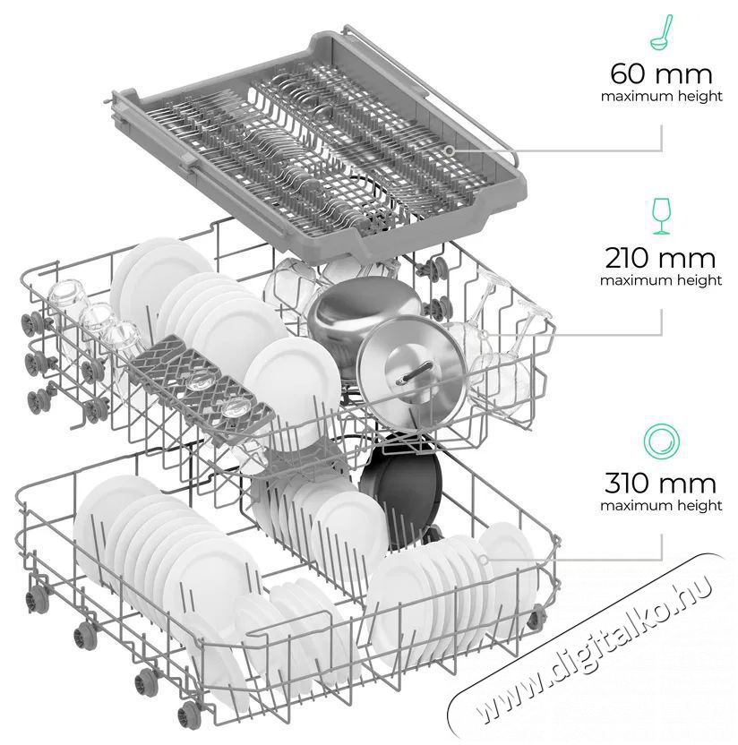 Siguro DW-F604S Efficlean Konyhai term&eacute;kek - Mosogat&oacute;g&eacute;p - Norm&aacute;l (60cm) be&eacute;p&iacute;thető mosogat&oacute;g&eacute;p - 520592