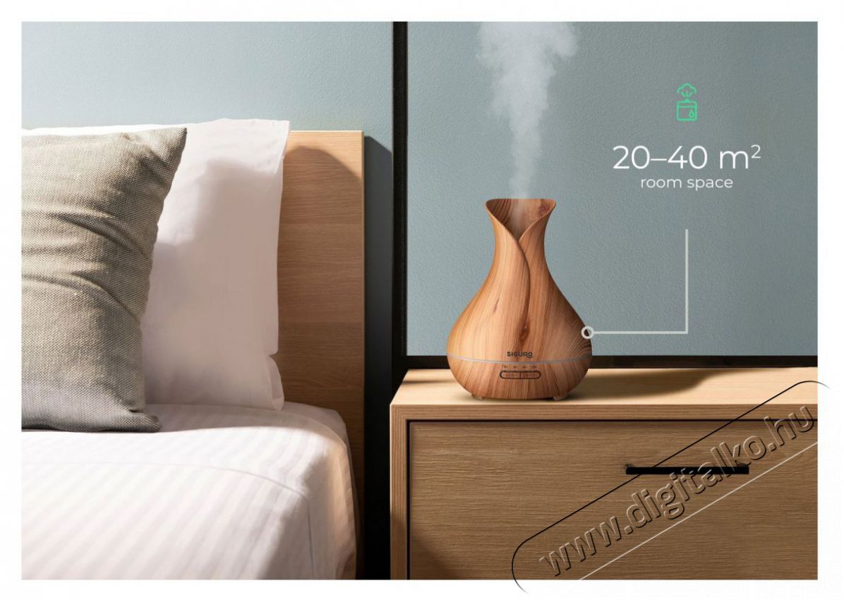 Siguro AD-G400LW Silvery Blue Aroma diff&uacute;zor Sz&eacute;ps&eacute;g&aacute;pol&aacute;s / Eg&eacute;szs&eacute;g - L&eacute;gtiszt&iacute;t&oacute; / p&aacute;r&aacute;s&iacute;t&oacute; / p&aacute;r&aacute;tlan&iacute;t&oacute; - P&aacute;r&aacute;s&iacute;t&oacute; - 526027