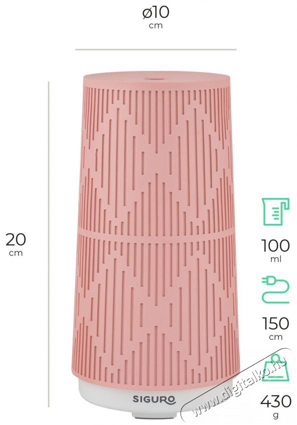 Siguro AD-G630P Pylon Aroma diff&uacute;zor Sz&eacute;ps&eacute;g&aacute;pol&aacute;s / Eg&eacute;szs&eacute;g - L&eacute;gtiszt&iacute;t&oacute; / p&aacute;r&aacute;s&iacute;t&oacute; / p&aacute;r&aacute;tlan&iacute;t&oacute; - P&aacute;r&aacute;s&iacute;t&oacute; - 526033